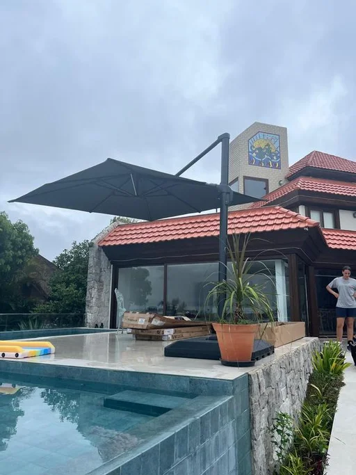 Ombrelone instalado na área gourmet