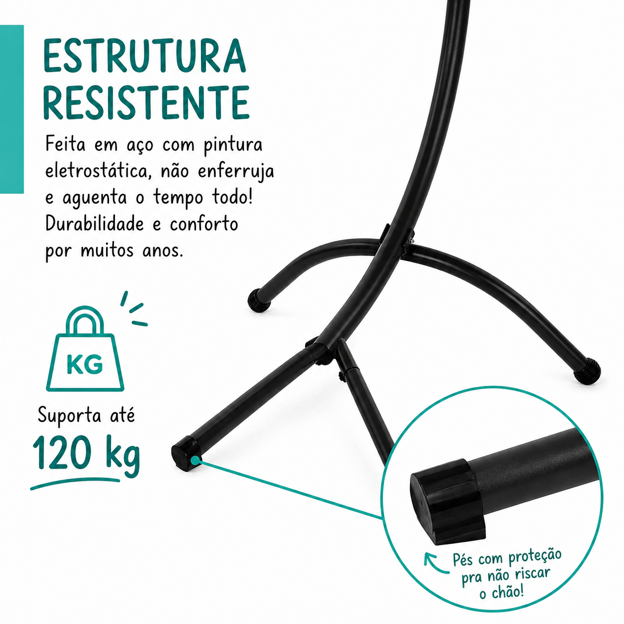 Espreguiçadeira Suspensa Refúgia FloatZen™ com Toldo UV Removível e Almofadas Premium - Foto 6