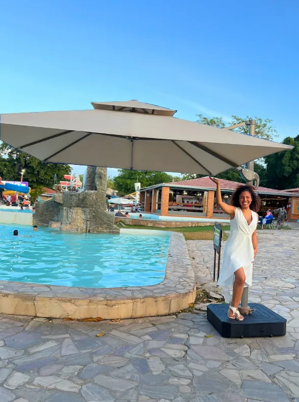 Ombrelone Refugia Guarda Sol Java Alumínio 2,5 x 2,5 C/ Base 130L