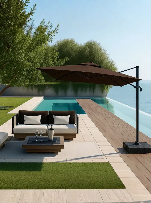 Ombrelone Refugia Guarda Sol Java Alumínio 3,0 x 3,0 C/ Base 130L - Foto 2