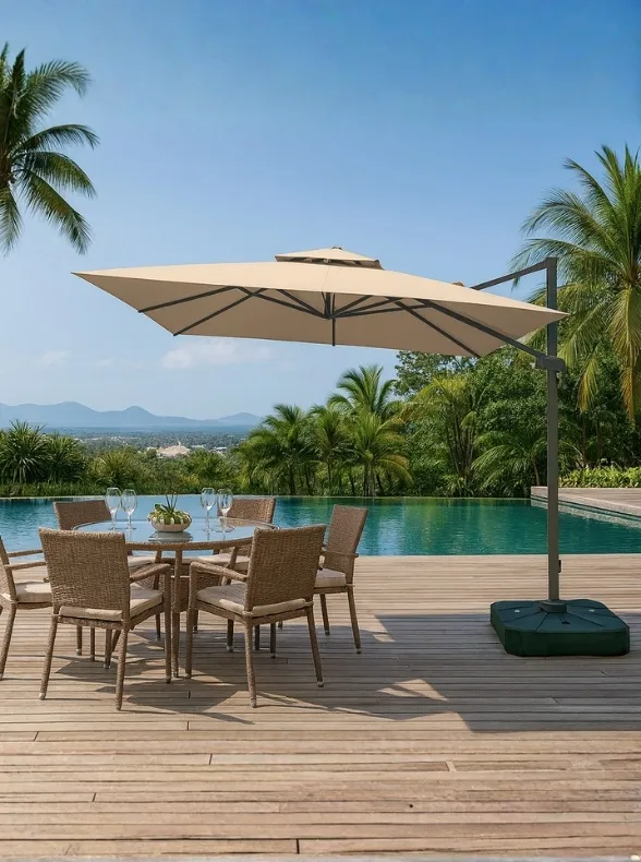 Ombrelone Refugia Guarda Sol Premium Alumínio 2,5 x 2,5 C/ Base 130L